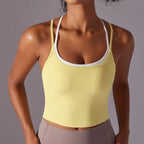 Backless Push-Up Yoga Top – Seamless Padded Workout Top Dames Push Up sport-HighTouch