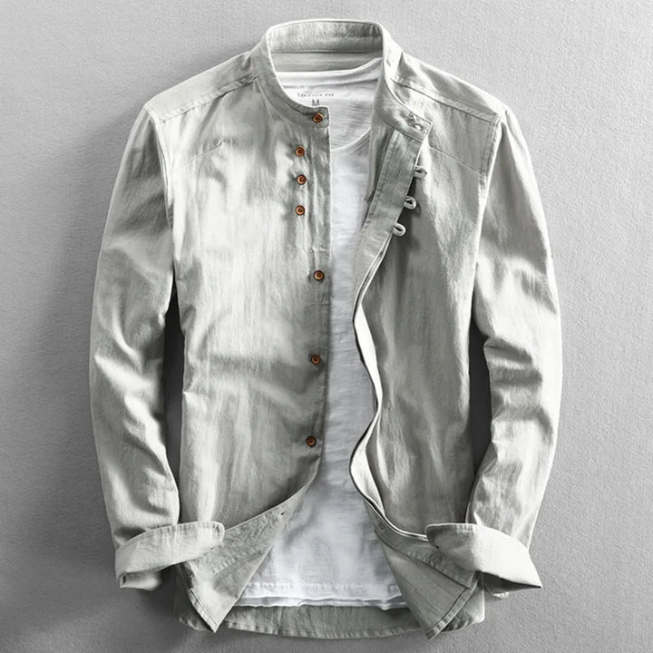 Men’s Cotton-Linen Harajuku Shirt-HighTouch