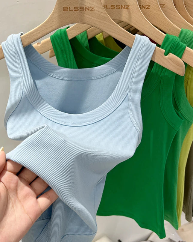 Ribbed Tank Top for Women – Stretch Fit Summer Camisole