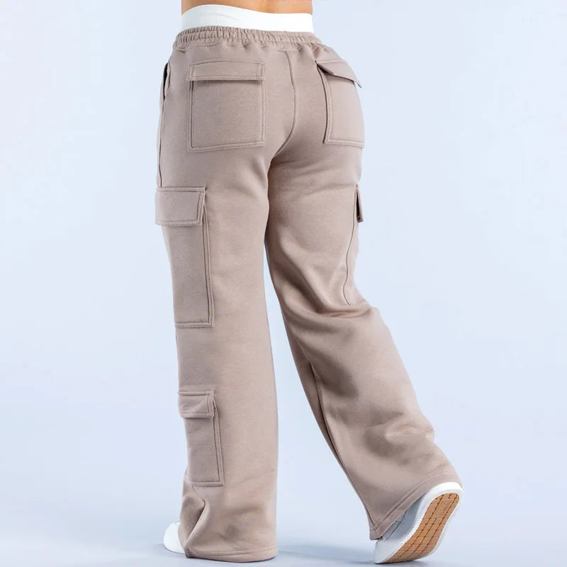 Men Women Cargo Work Pants Multi Pocket Straight Leg-HighTouch