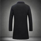 Men’s Luxe Wool Trenchcoat – Mid-Long Warm Business Overcoat-HighTouch