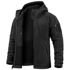 Tactical Hooded Fleece Jacket Men – Warm Military Multi-Pocket Winter Coat-HighTouch