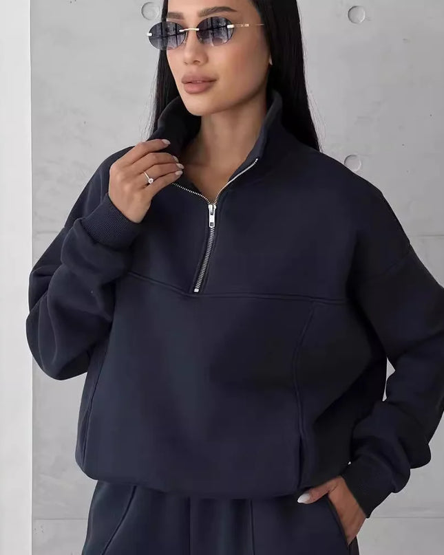 Women’s Fleece Tracksuit Set – Soft Hoodie & Jogger Pants for Cozy Style