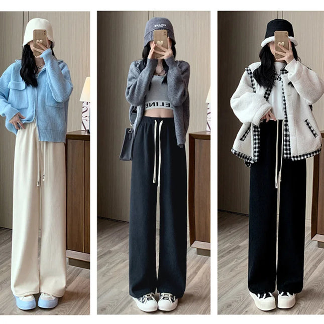 Women’s Fleece-Lined Wide-Leg Winter Trousers