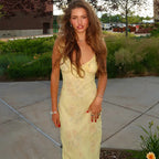 Floral Plunge Backless Maxi Dres-HighTouch