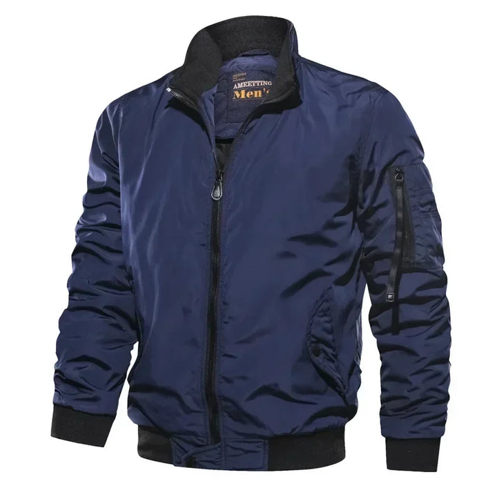 Men’s Slim-Fit Cotton Bomber Jacket-HighTouch