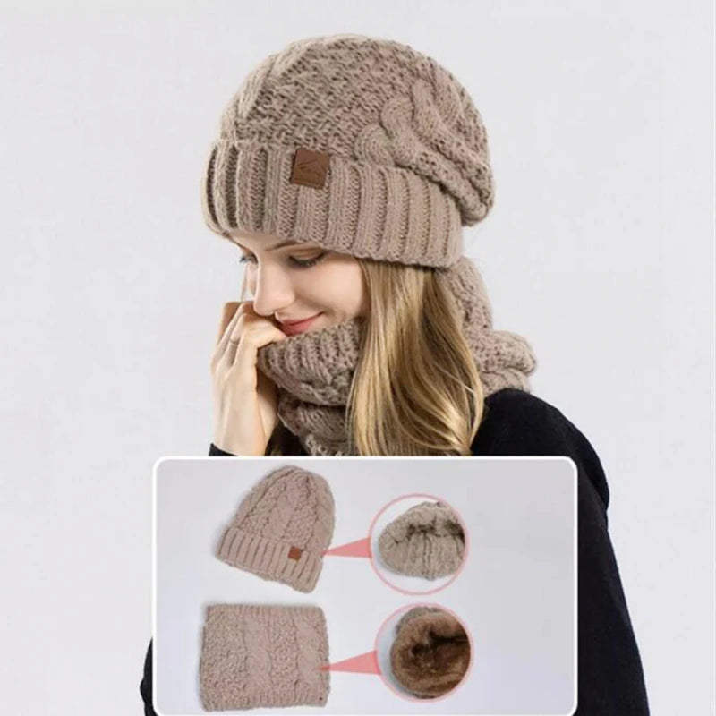 Women’s Winter Knitted Hat & Scarf Set