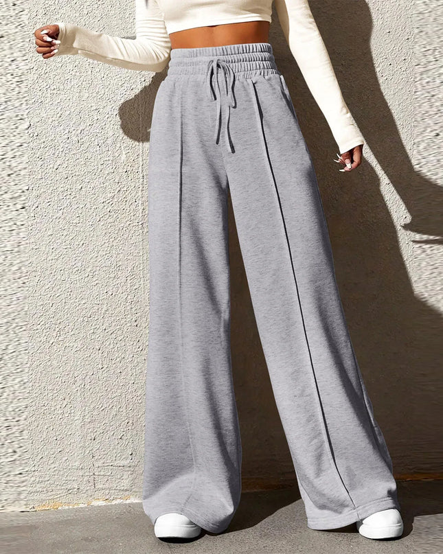 High‑Waisted Drawstring Wide‑Leg Sweatpants – Casual, Comfy & Chic