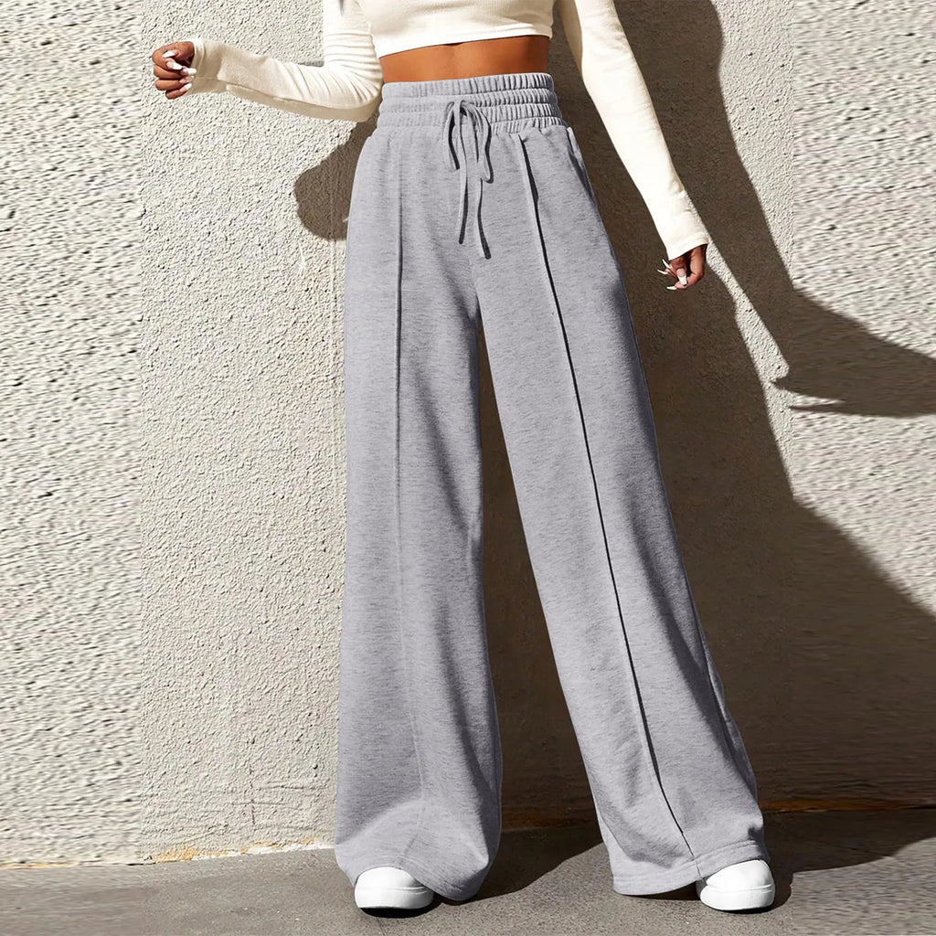 High‑Waisted Drawstring Wide‑Leg Sweatpants – Casual, Comfy & Chic-HighTouch