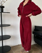 Red fleece material