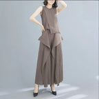 Tri-Crepe Pleated Slimming Mermaid Pants for Women Elegant & Trendy-HighTouch
