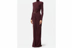 Women’s High Neck Mermaid Evening Gown Long Sleeve Elegant Dress-HighTouch