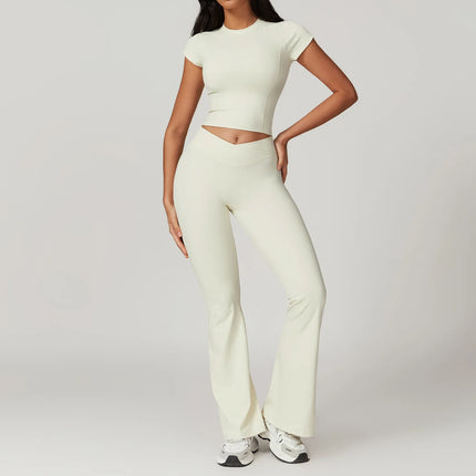 Seamless 2-Piece Yoga Set – Crop Top & High-Waist Leggings