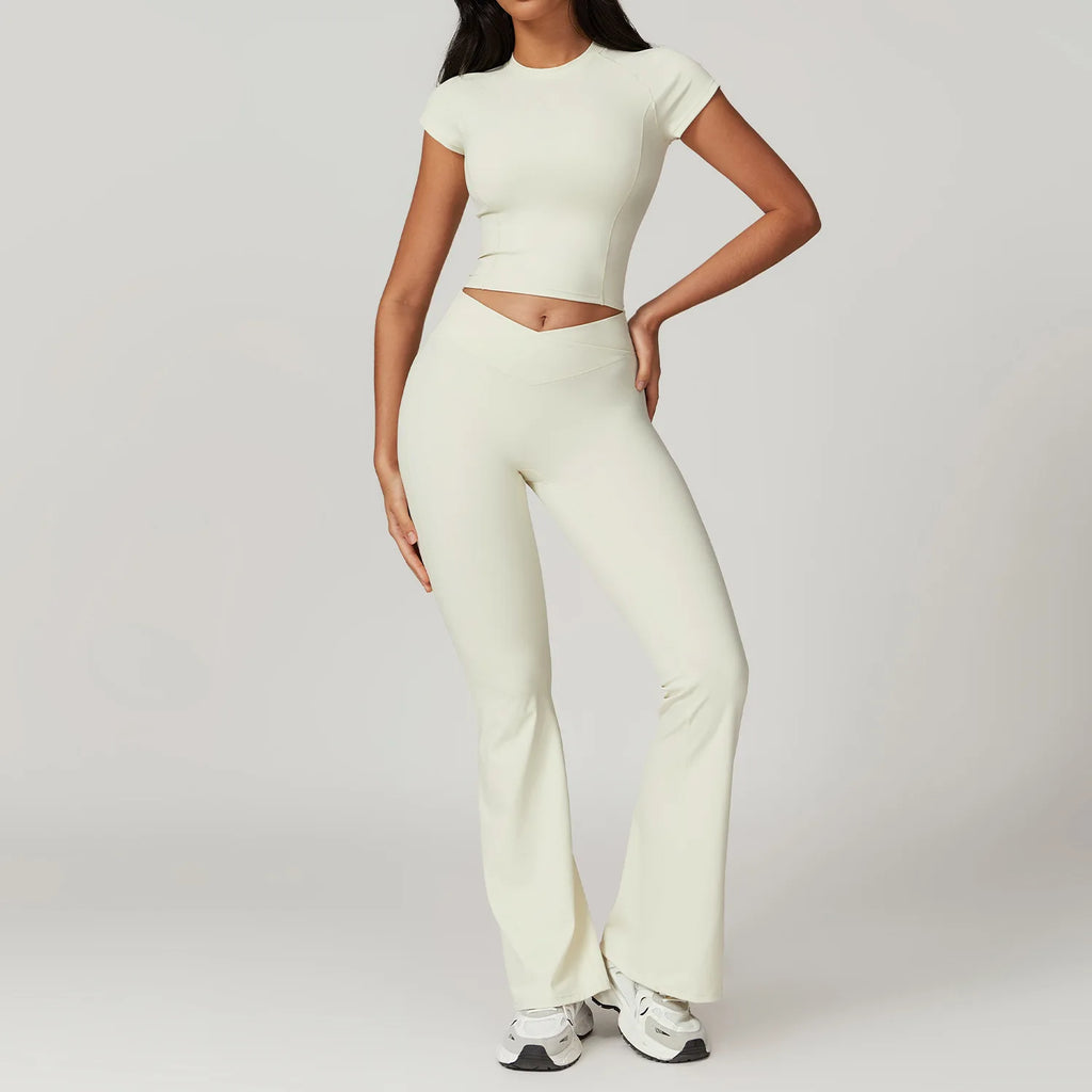 Seamless 2-Piece Yoga Set – Crop Top & High-Waist Leggings-HighTouch