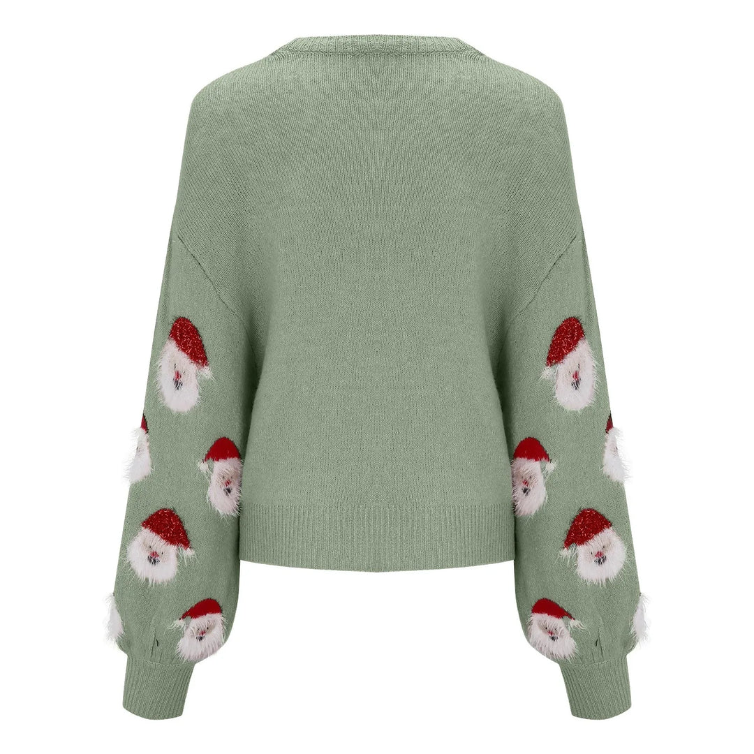 Women's Festive Print Christmas Crew Neck Sweater