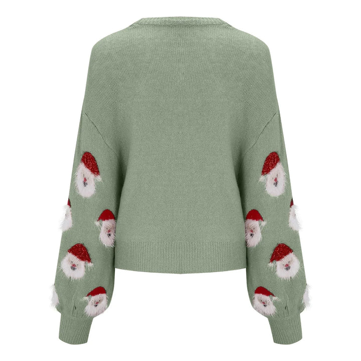 Women's Festive Print Christmas Crew Neck Sweater