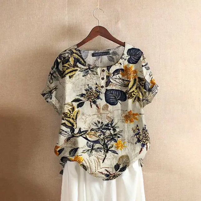 ZANZEA Floral Cotton Tunic – Summer Casual Caftan Top