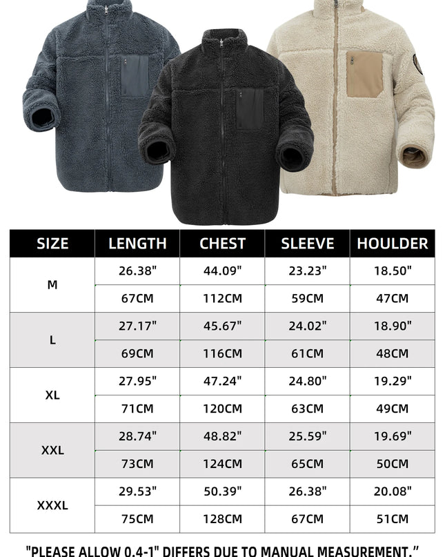 Oversized Sherpa Fleece Jacket Men
