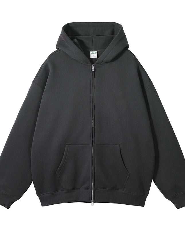 Premium Heavyweight Fleece Double‑Zip Cardigan Hoodie UK