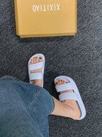 Women’s Simple Beach Sandals Summer Slip-On Flat Shoes-HighTouch