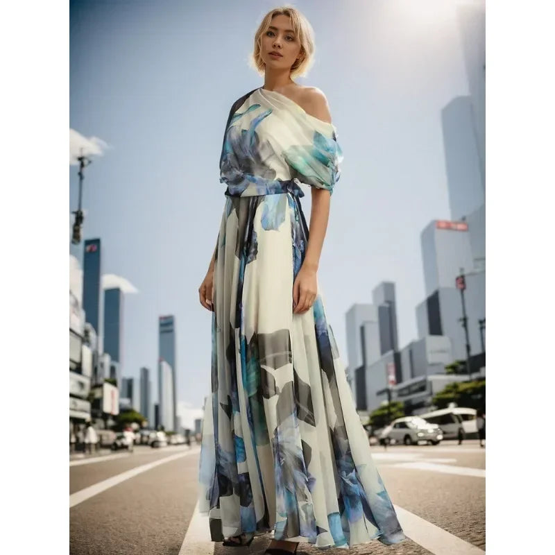 Boho Lace-Up Lolita Swing Maxi Dress Women