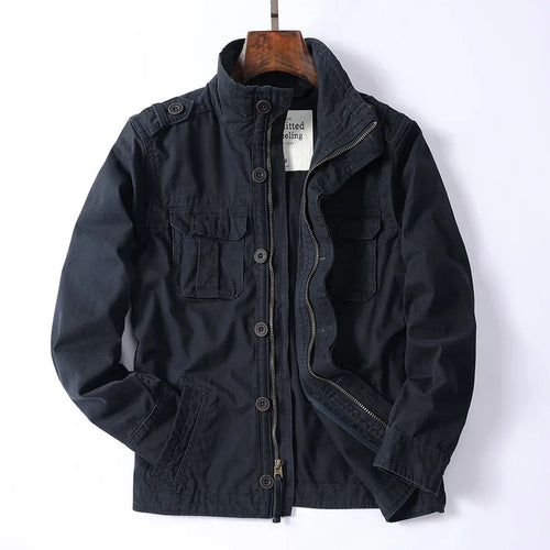 Denim Retro Cargo Jacket for Men-HighTouch