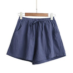 Relaxed High-Waist Cotton Linen Shorts – Cool Comfort Meets Chic Styling-HighTouch