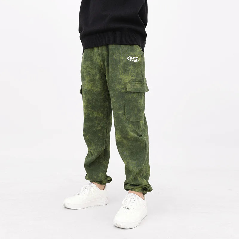 Kids’ Camouflage Cargo Sweatpants for Boys (Ages 4-13)-HighTouch
