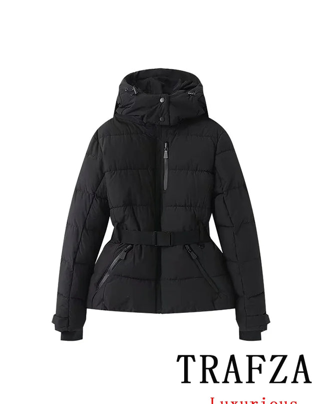 Vintage Oversized Hooded Winter Jacket for Women