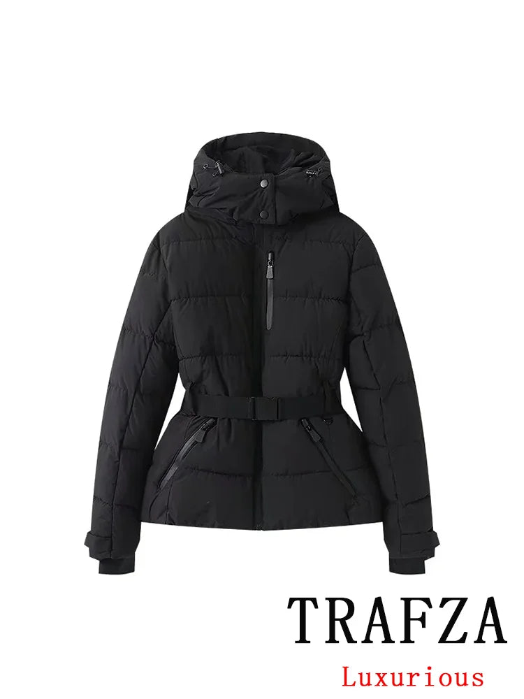 Vintage Oversized Hooded Winter Jacket for Women