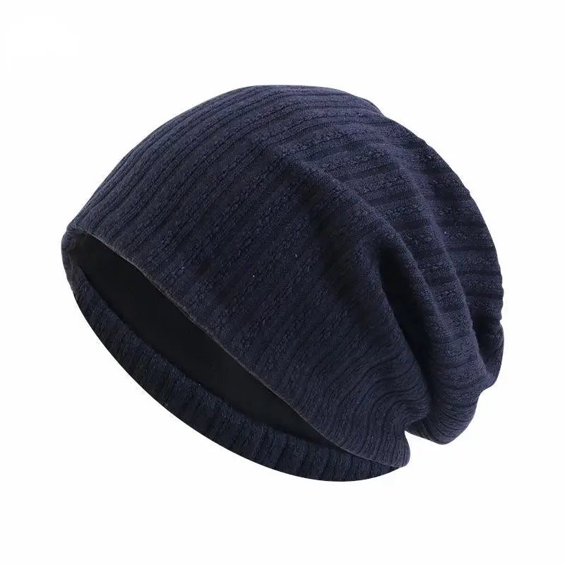 Double-Layer Wheat-Spike Knit Beanie-HighTouch
