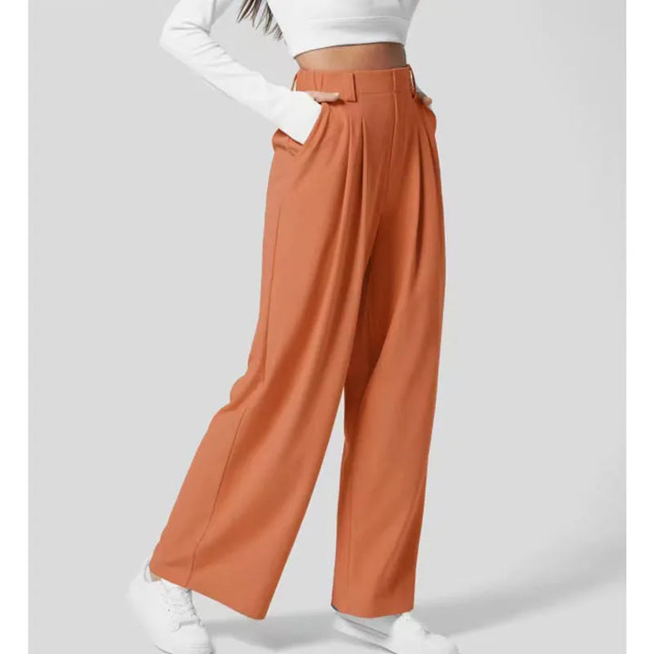 Women’s High-Waist Wide-Leg Tailored Trousers-HighTouch