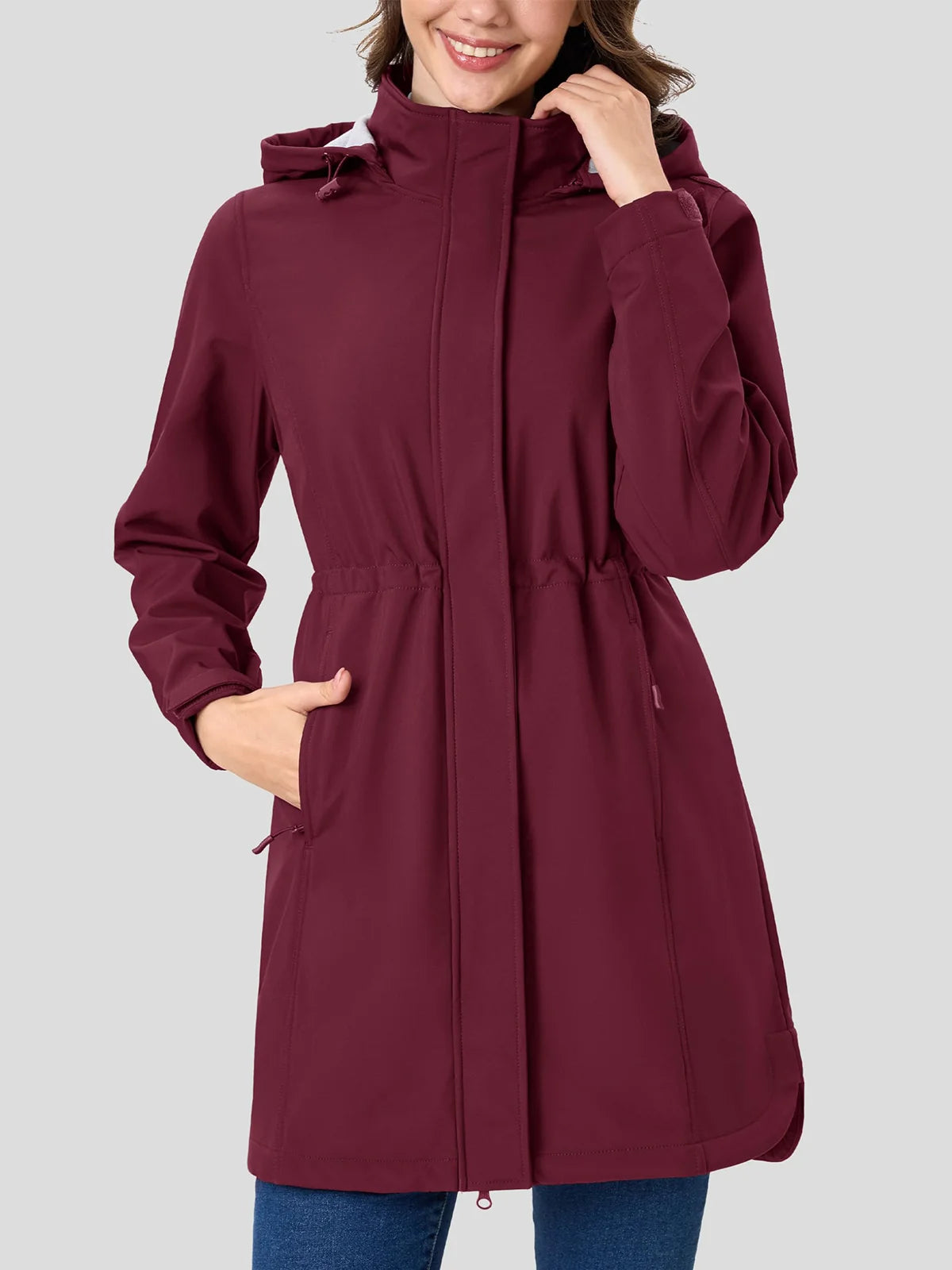 Waterproof Long Hooded Softshell Parka Women
