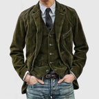 Corduroy Shoulder-Pad Jacket Men-HighTouch