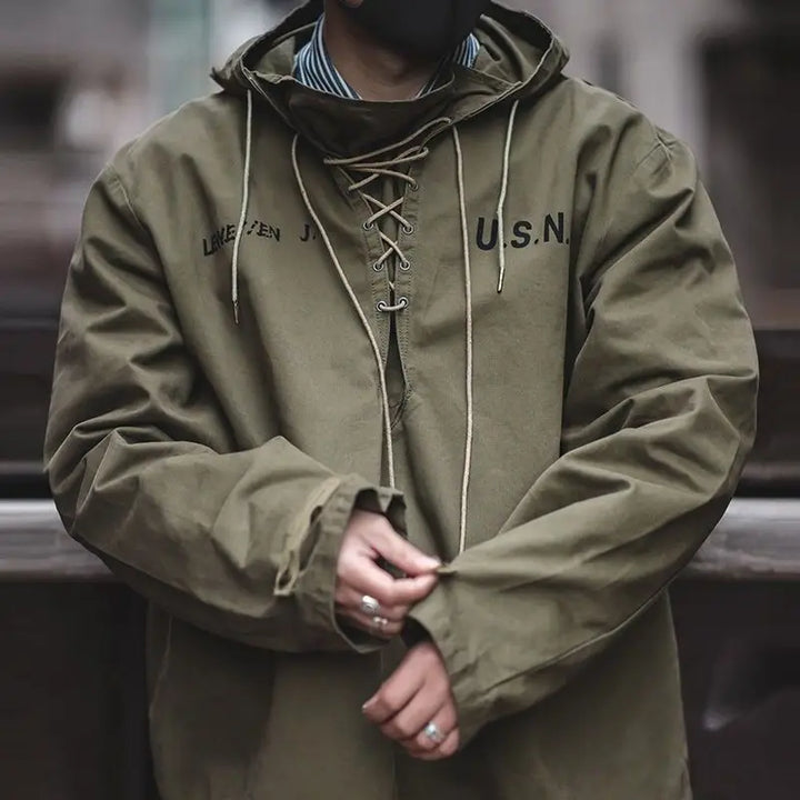 Cargo Drawstring Pullover Hoodie Men’s Jacket-HighTouch