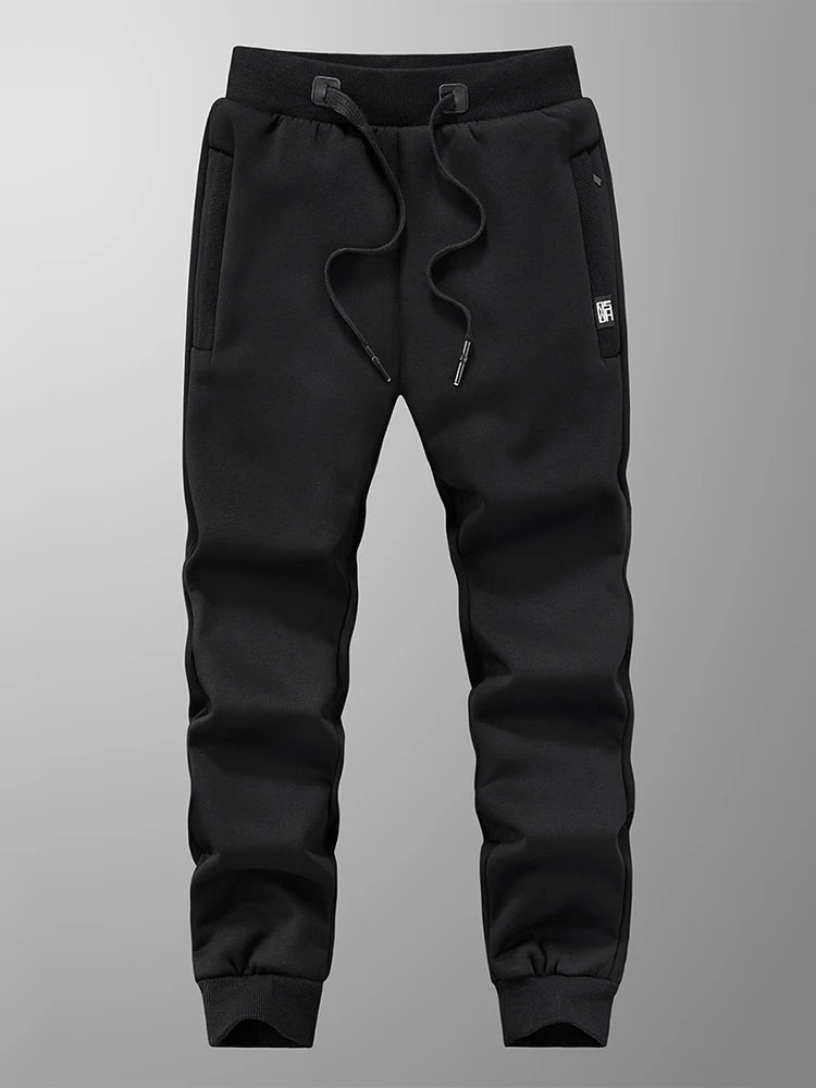Men’s Fleece-Lined Joggers with Zip Pockets-HighTouch