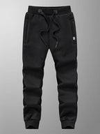 Men’s Fleece-Lined Joggers with Zip Pockets-HighTouch
