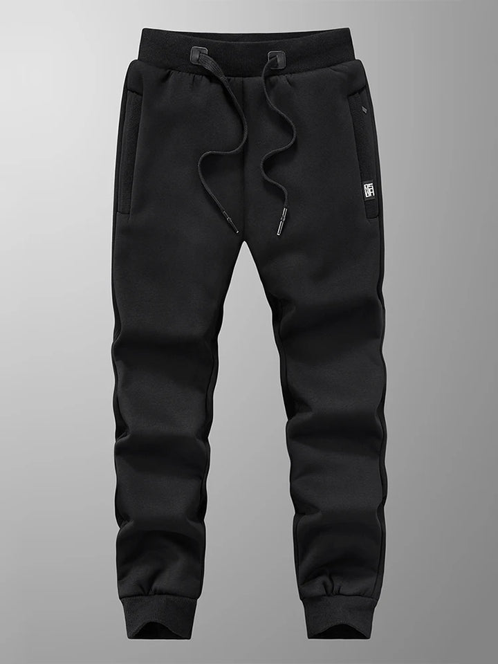 Men’s Fleece-Lined Joggers with Zip Pockets-HighTouch