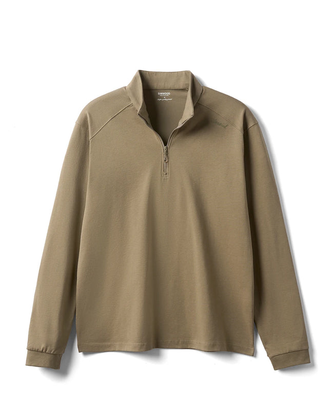 SIMWOOD | Sorona Half-Zip Long Sleeve Tee – Regular Fit T-Shirts, 230gsm