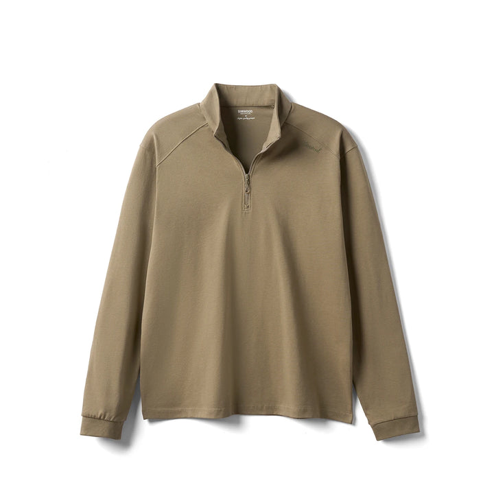 Half-Zip Long Sleeve Tee – Regular Fit T-Shirts, 230gsm-HighTouch