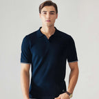 Men’s Summer Polo T-Shirt – V-Collar, Short Sleeve Casual Top-HighTouch