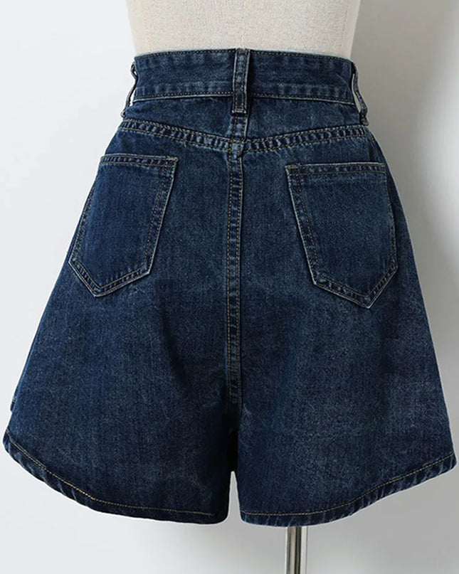 High Waist Denim Shorts Women – S-3XL Wide Leg Summer Fit