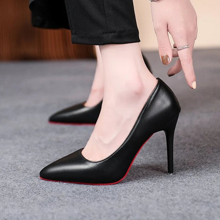 Elegant Red Leather Pumps – women’s High Heels