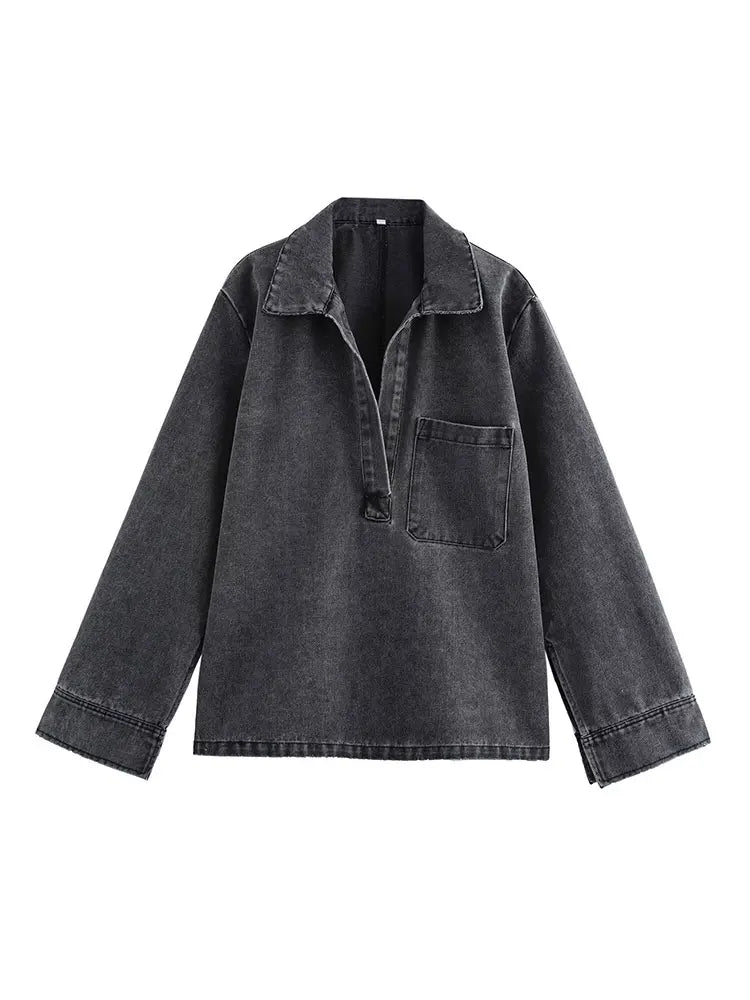 Women’s High-Waist Denim 2-Piece Set