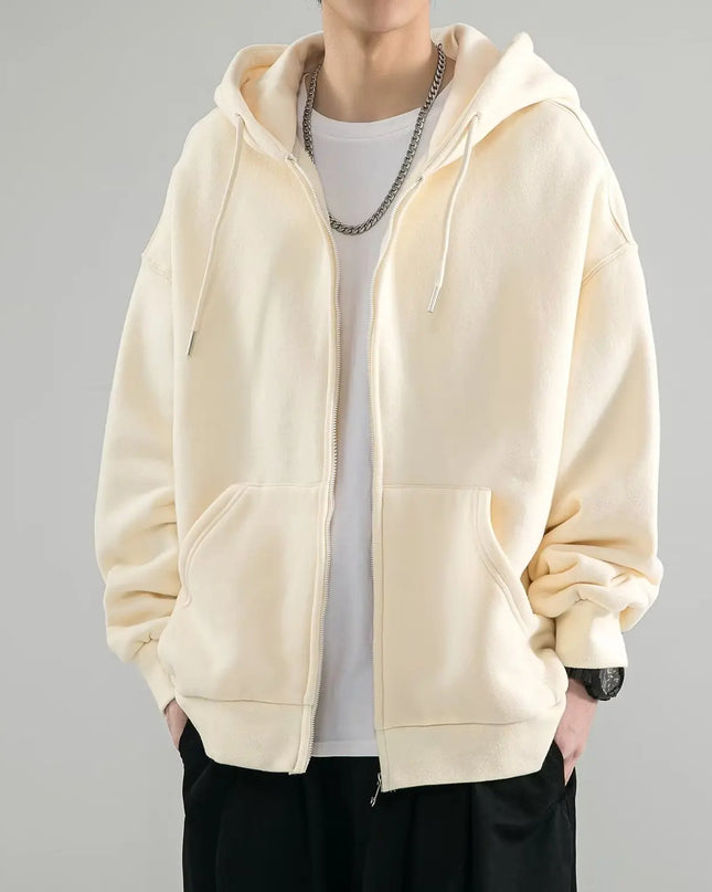 Men’s Zip-Up Hoodies Cardigan – Loose Fit