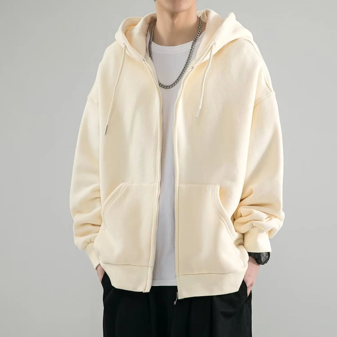 Men’s Zip-Up Hoodies Cardigan – Loose Fit-HighTouch