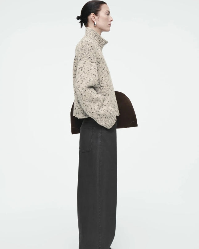 Textured Zip Knit Cardigan