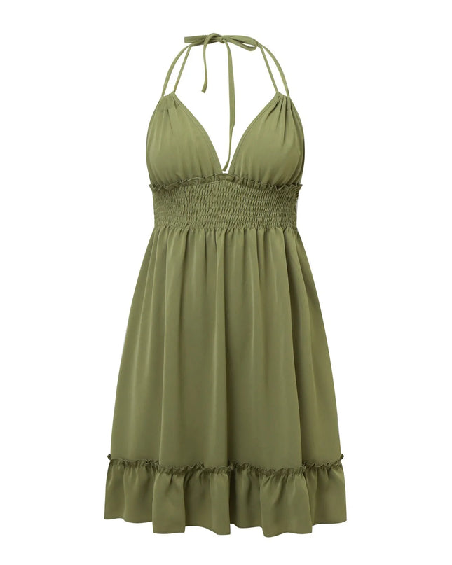 Boho Floral V‑Neck Sleeveless Midi Dress