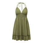 Boho Floral V‑Neck Sleeveless Midi Dress-HighTouch