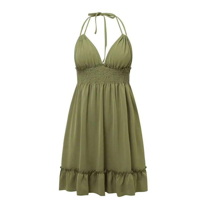 Boho Floral V‑Neck Sleeveless Midi Dress-HighTouch